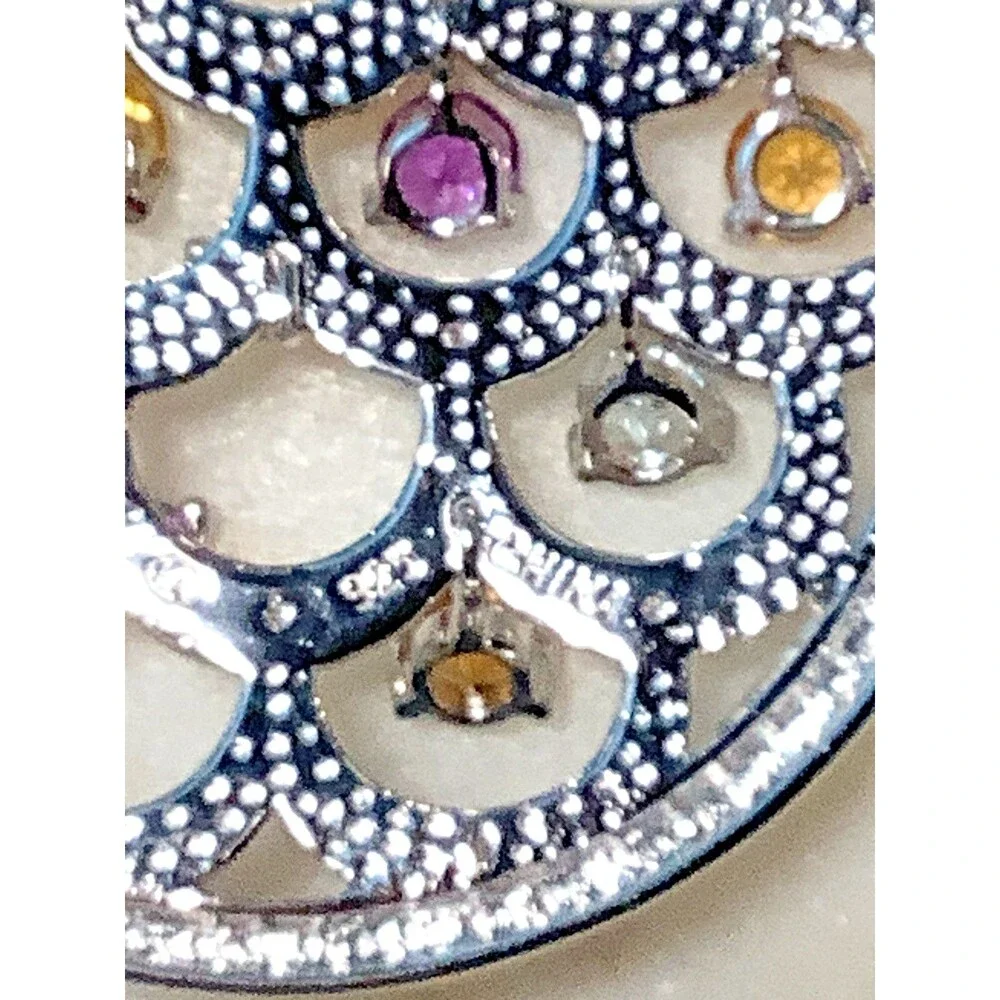 Ross Simons Necklace 3 Carats of Gemstones Diamonds Sterling Silver 925 Orig Box